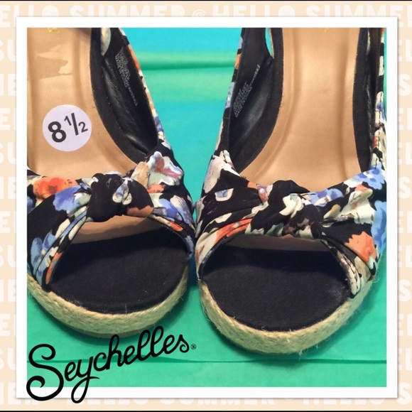 Seychelles Shoes - NWOT Floral Peep Toe Slingback Wedge